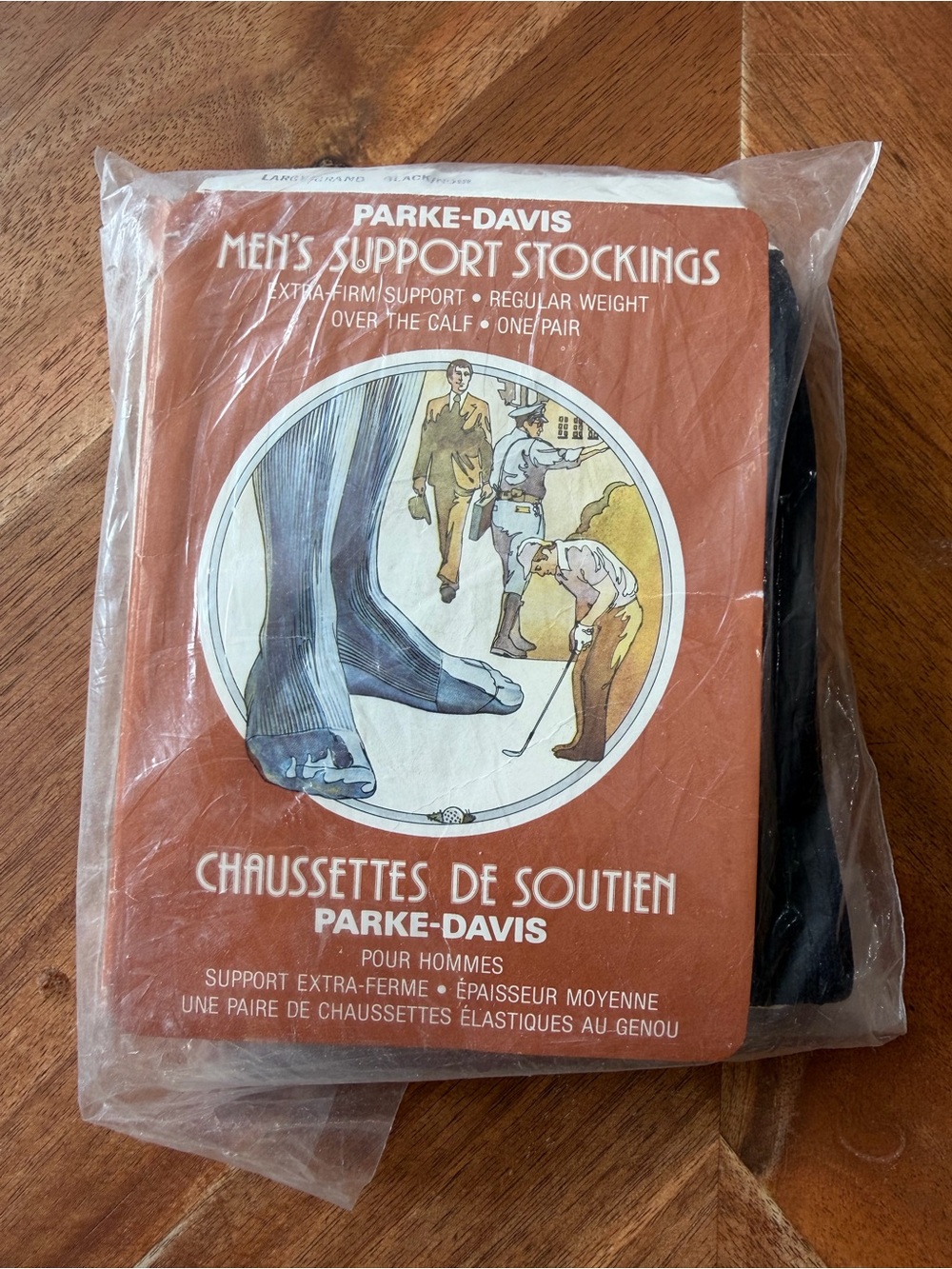 Vintage Men’s Support Stockings Large Black Deadstock NOS Parke-Davis Socks